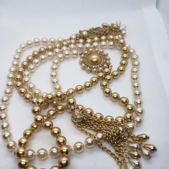 Vintage Faux Ivory & Champagne Pearls - Picture 5 of 5